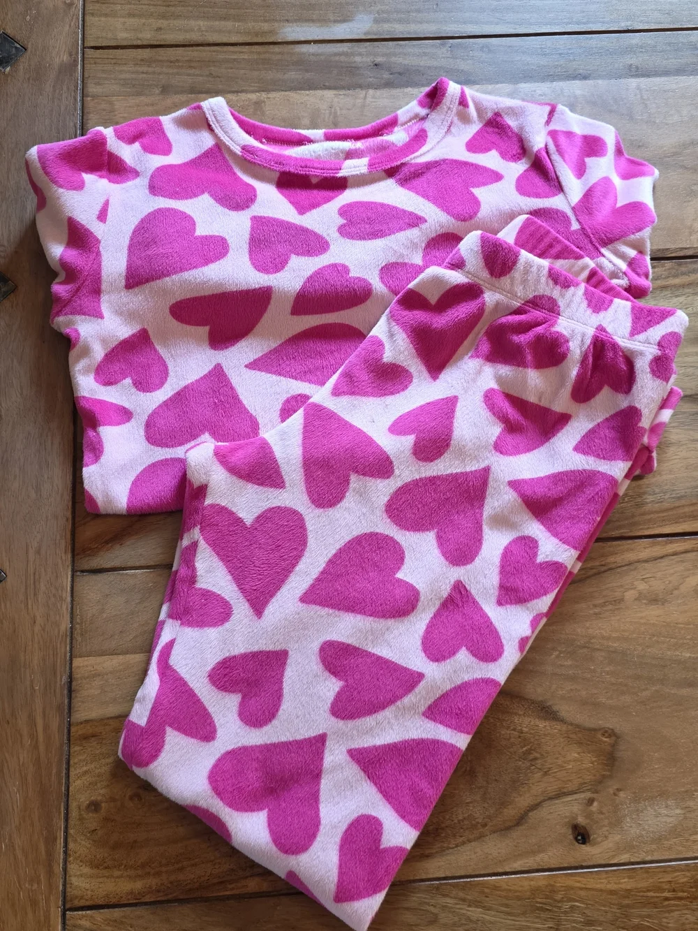 Girl's Cat & Jack Pink Heart Print Pajama Set